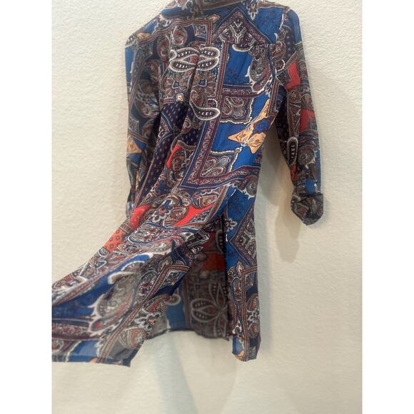 Haven and Blair London Vintage - Paisley Button Down Tunic Shirt Size Small - Picture 6 of 9